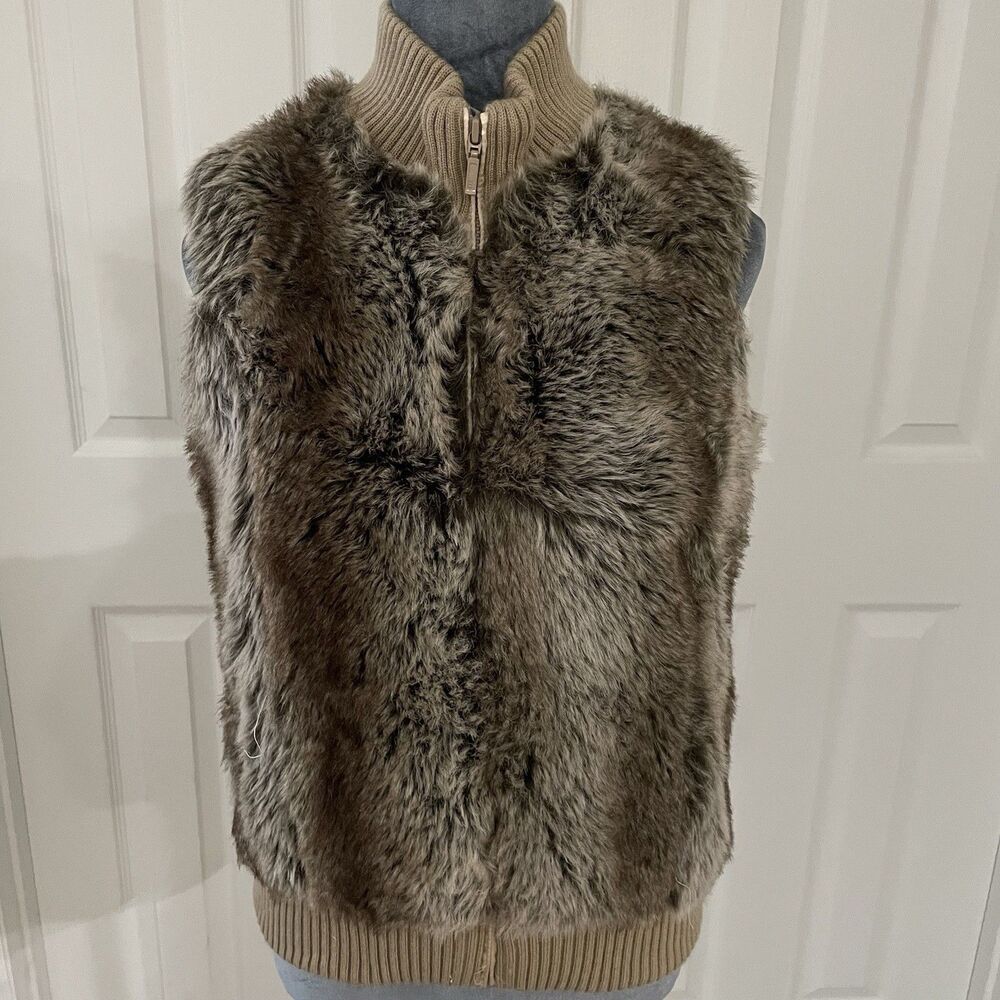 Powder River Outfitters By Panhandle Slim Faux Fur Vest Size Small Brown Y2K
